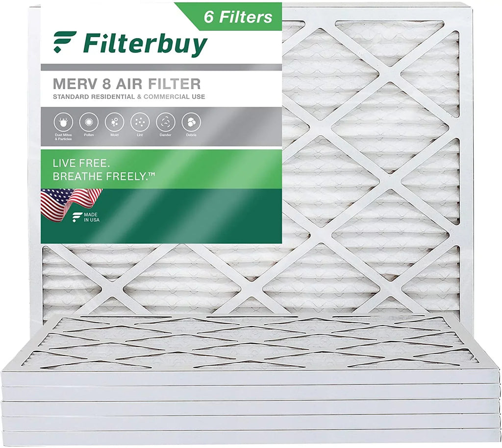 HVAC Pleated Furnace (6-Pack) Filterbuy MERV 16x21.5x1 Air AC 8 Filters