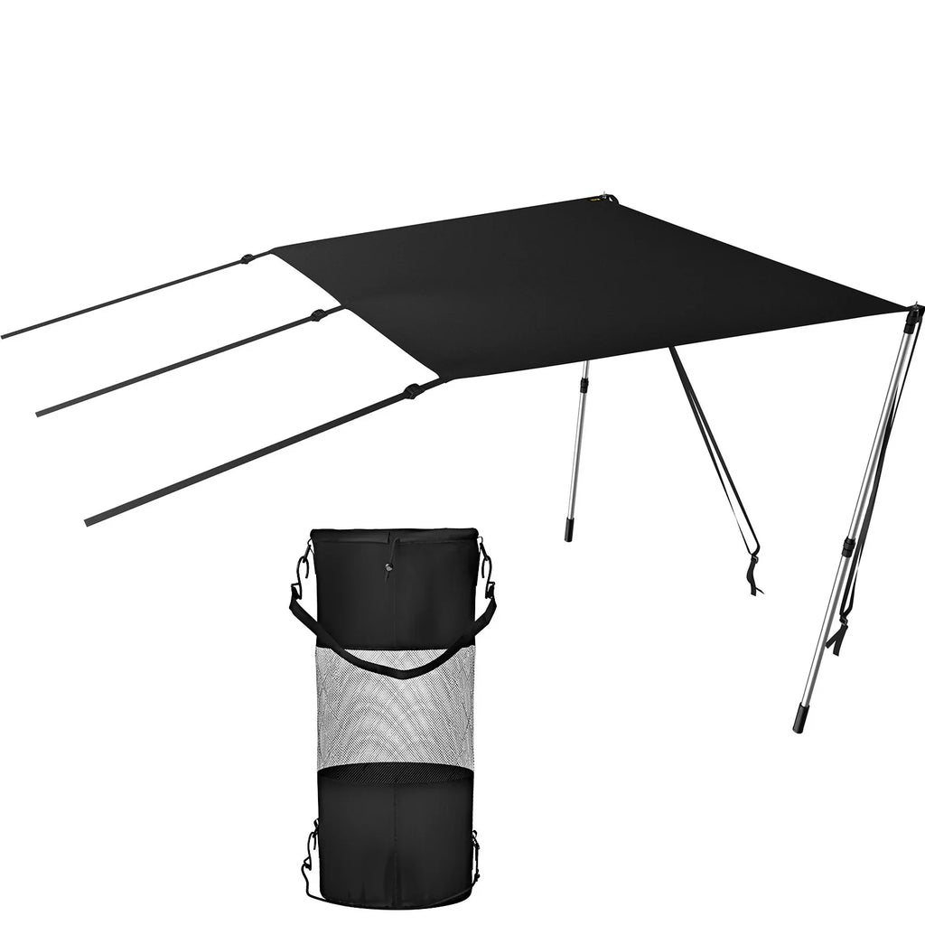 VEVOR - Steel Shade & Polyester Telescopic 600D Sun Poles, 5'x5' for Tops with T-Top Assembly Rustproof Bimini Kit UV-Proof Easy T-Tops Waterproof,