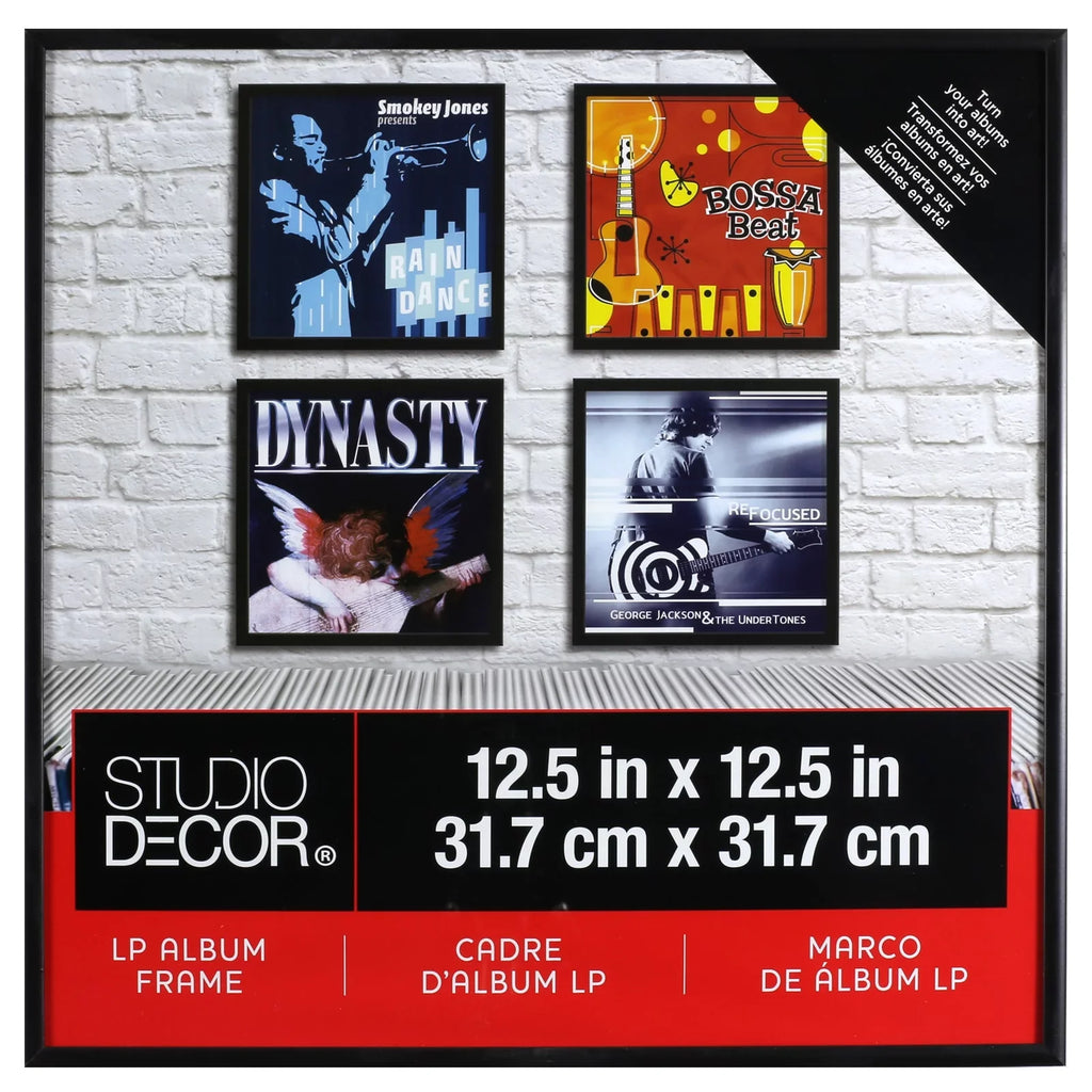Black Décor - Album Frame 12 Hardware Pack Display Frame - by LP Includes Picture Vinyl Studio Bulk Hanging
