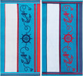 Towel Striped Absorbent, Beach X Sailing Pool, Travel, 34" Adults, Quick 2 Bathroom, Swimming, Kids, Camping, Dry, Shower, Blue/Red/White, Cotton Collection, Set Vacation, Piece For 64",