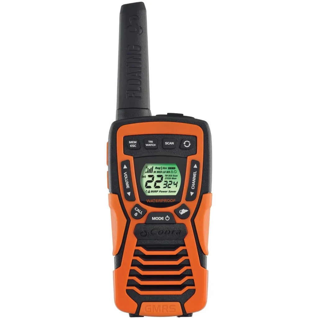 COBRA ) Two up Way climate Pack NOAA Floating Waterproof, Radio Rechargeable, 37-Mile to ( Alert FLT with Long VOX & Walkie ACXT1035R Talkies- 2 Range