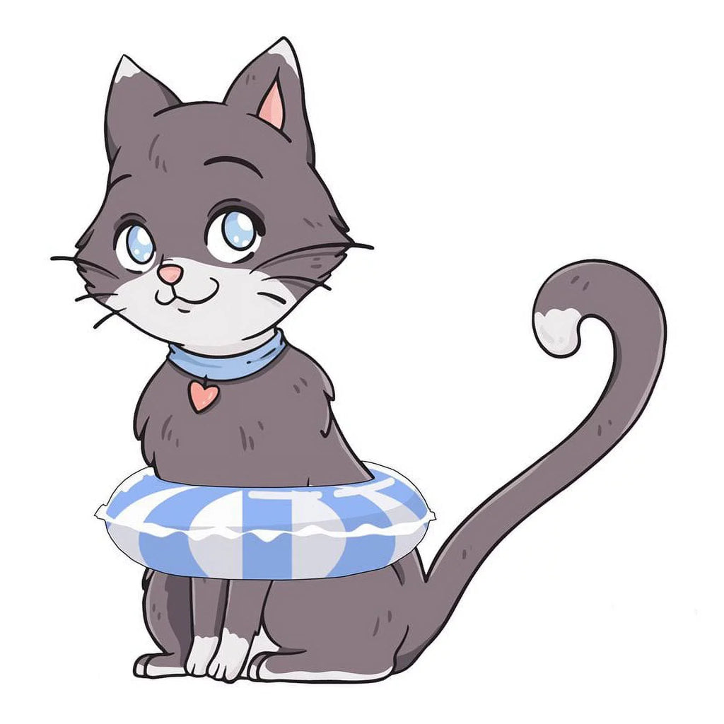 Gray Mat in Woody's Slick Pool 60" Tattoo Underwater Kitten Vinyl