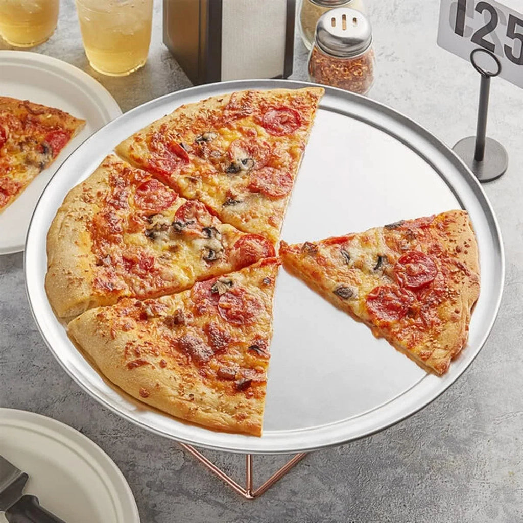 3 Wide Rim- Tray Pizza TrueCraftware- Set Baking Pan Bakeware Aluminum Pizzeria & Restaurants Tray Baking Pan for 15” of Home Tray Pizza Round Round Kitchen Pizza Tray