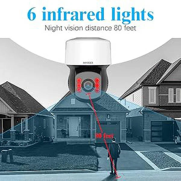 Wired Camera System (360° Camera System Security PTZ Surveillance Outside Indoor CCTV Video exterior Surveillance Video Cameras Equipment Security Zoom) Home Digital