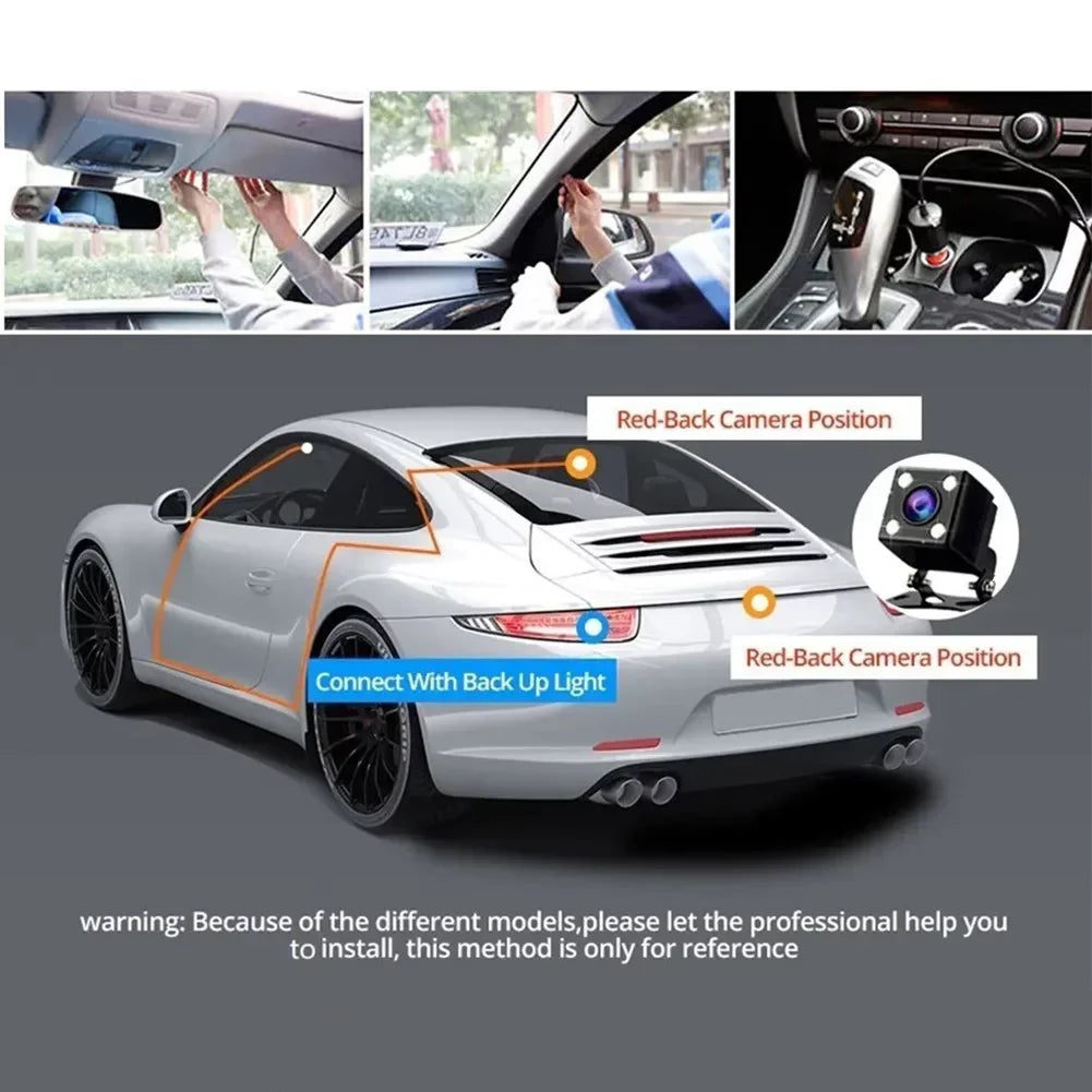 DVR Triple Video Dash Rear Driving Car Lens Cam Front 2\\\" And Camera HD Recorder