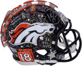 Autographed Painted B703374 Mini - Fanatics Helmet - Certified Charles by Peyton Hand Manning Broncos Authentic Fazzino - Denver Artist