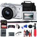 '+ Memory Lens with Camera 64GB + Kit Memory Flex Hand Cap (White) + Strap M200 EOS Reader Canon Mirrorless Case Card Tripod (3700C009) Card + + Cleaning + + 15-45mm + Wallet Keeper