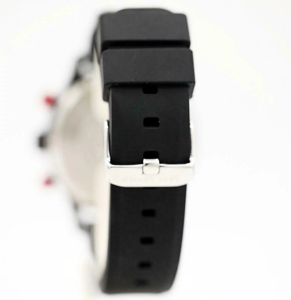PVD Storm Black Black Men's Silicone Lars Steel Watch Larsen Quartz 133CBRS 44mm