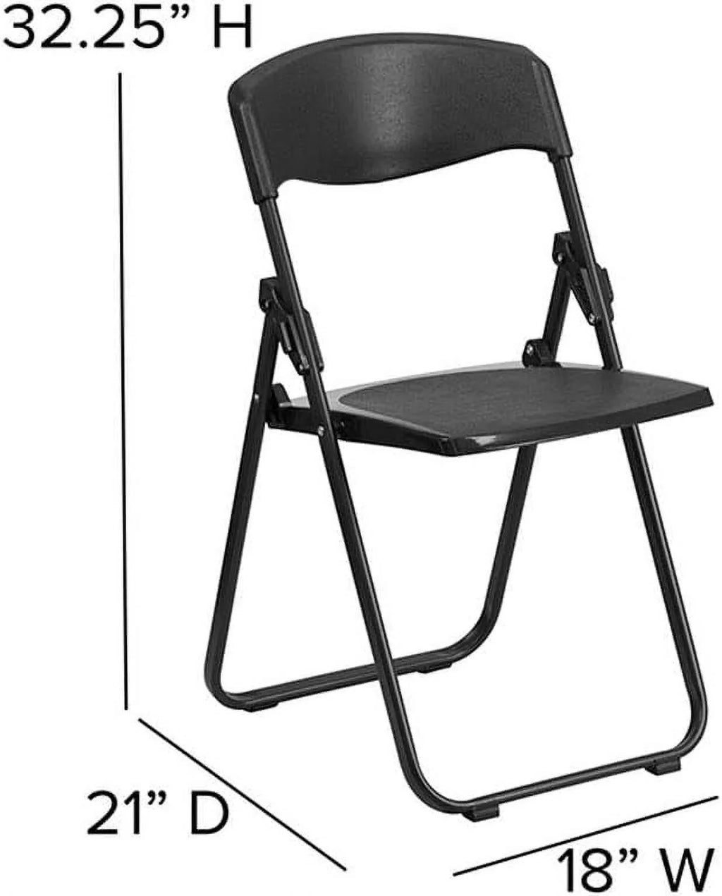 Ganging Brackets 500 Lb. Folding Duty Chair Plastic Built-In Black Heavy HERCULES Series With Capacity
