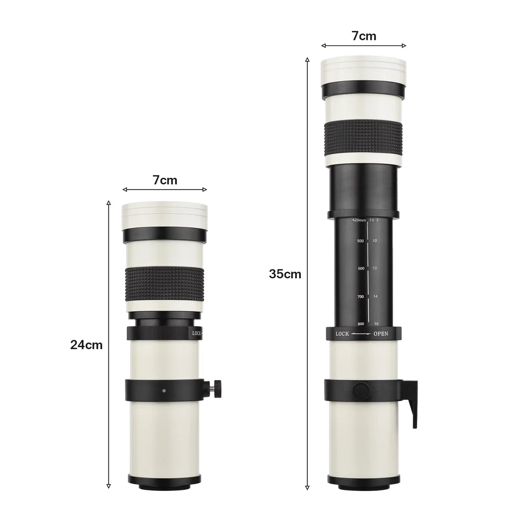 Replacement for Super Pristin T Olympus Zoom 14 Fujifilm Cameras with 420-800mm F8.3-16 Mount MF Thread Universal Lens Telephoto Nikon