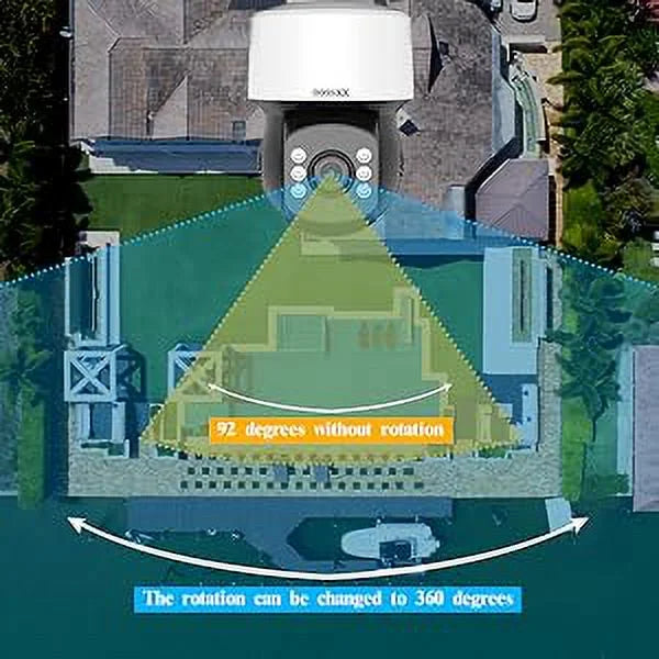 Wired Camera System (360° Camera System Security PTZ Surveillance Outside Indoor CCTV Video exterior Surveillance Video Cameras Equipment Security Zoom) Home Digital