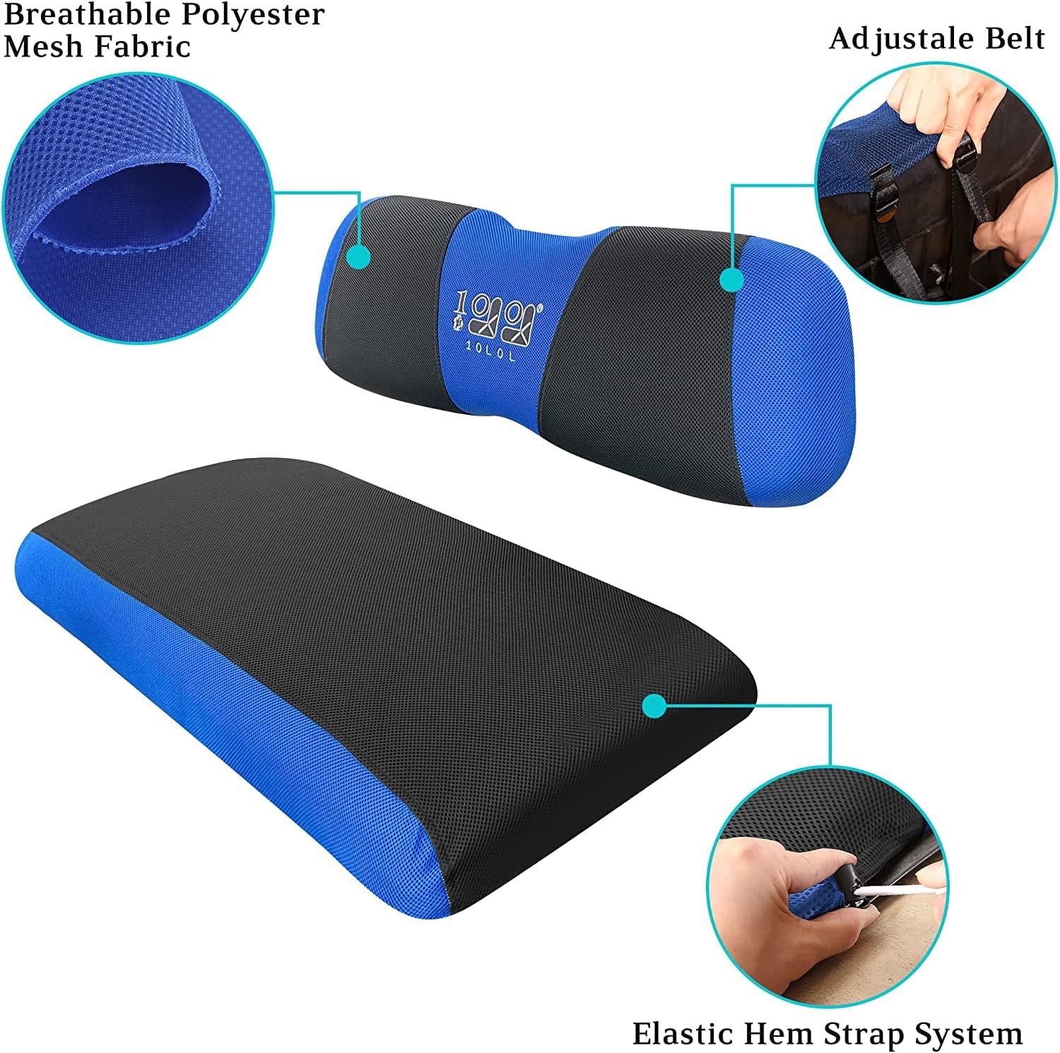 Club & DS 10L0L Black Cart Front TXT Set for Blue RXV Car Seat Golf 2000-up Cover EZGO Rear