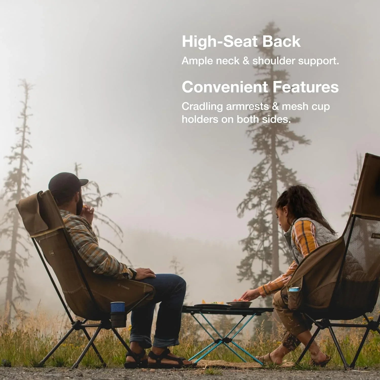 Collapsible YANPO Camp High-Back Chair Savanna