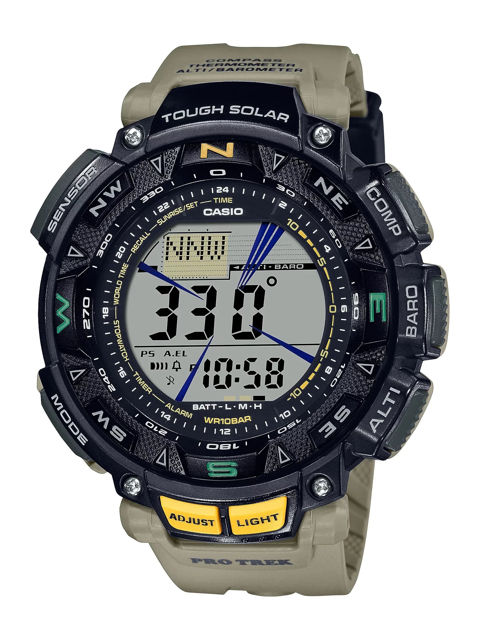 Sensor Powered - Men's Pro Casio Trek watch Triple Solar PRG240-5