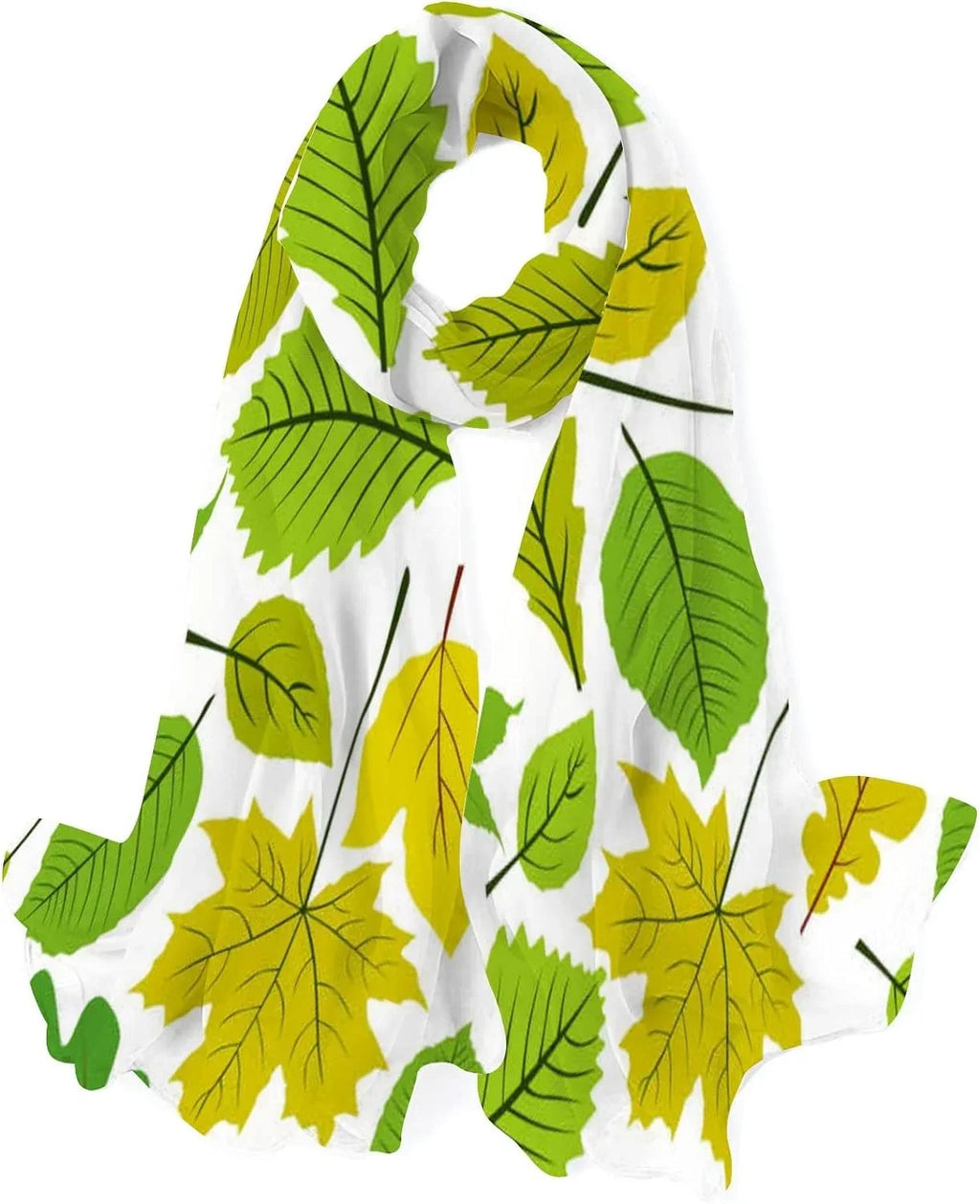 Neck Girls Shawl Hyjoy Leaves Women for Long Silk Scarves Wrap Beautiful Scarf Natural Lightweight