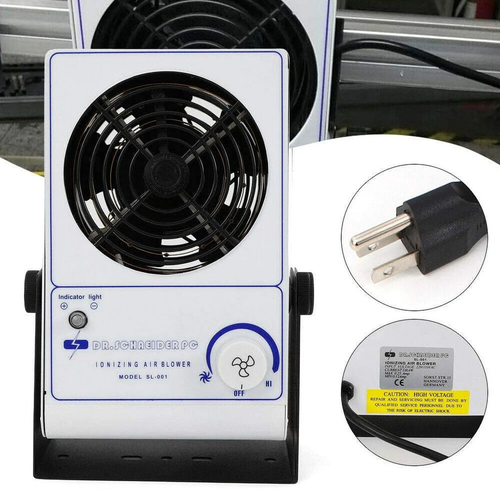 Air Static Eliminator Ionizer Ionizing 110V Ion Fan OUKANING Blower Anti-Static Discharge
