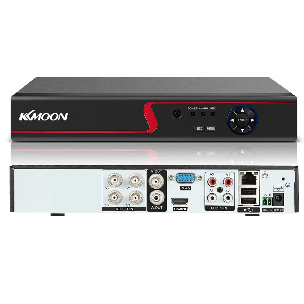 4CH Plug High Home 1080P Recorder kit Monitoring CCTV P2P System office Definition Video AHDAnalogTVICVI/ for Full (NO KKmoon Remote DVR Digital Phone DVR HDD)