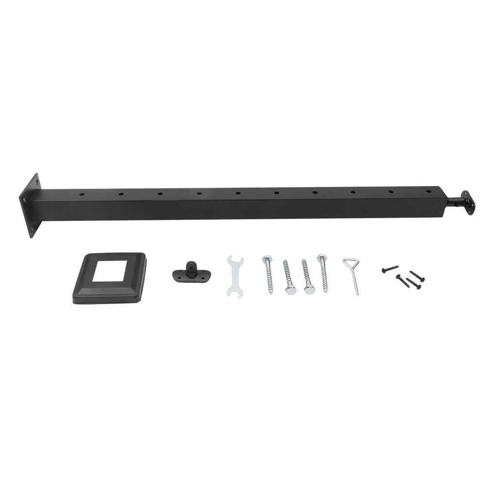 Concrete Stainless Top Post Finish Black Mount Post Railing Post Line Wood Cable Steel 36"x2"x2" Top Level Deck Level Adjustable Level drilled