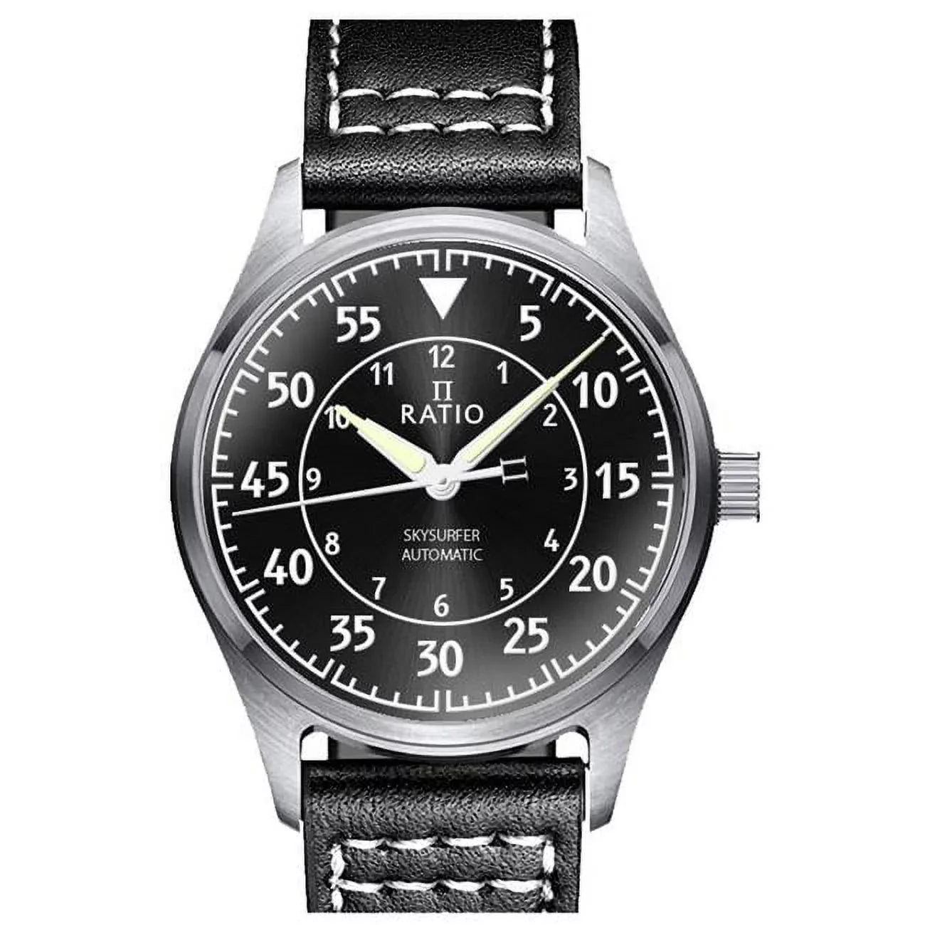 Watch Pilot Sunray Dial Skysurfer Ratio Men's Automatic RTS321 Black 200M Leather