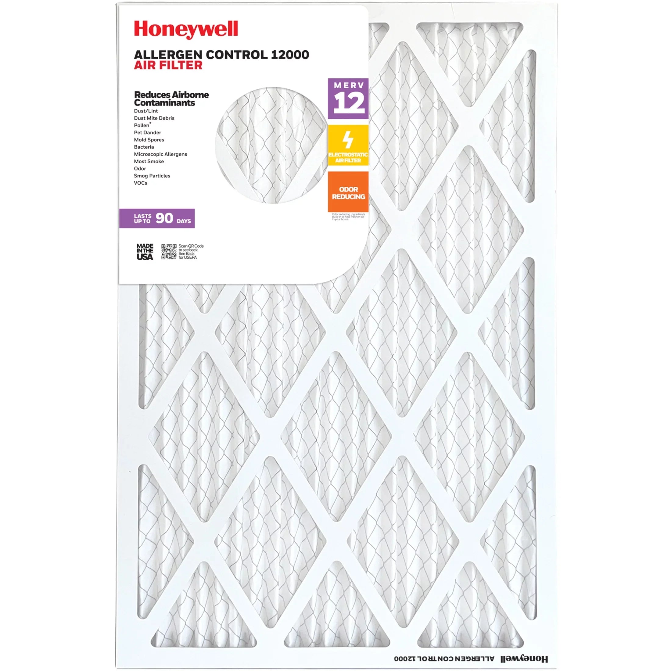 Furnace 12 MERV Pack Air Filter- 14x24x1 Pleated HVAC 12 Honeywell