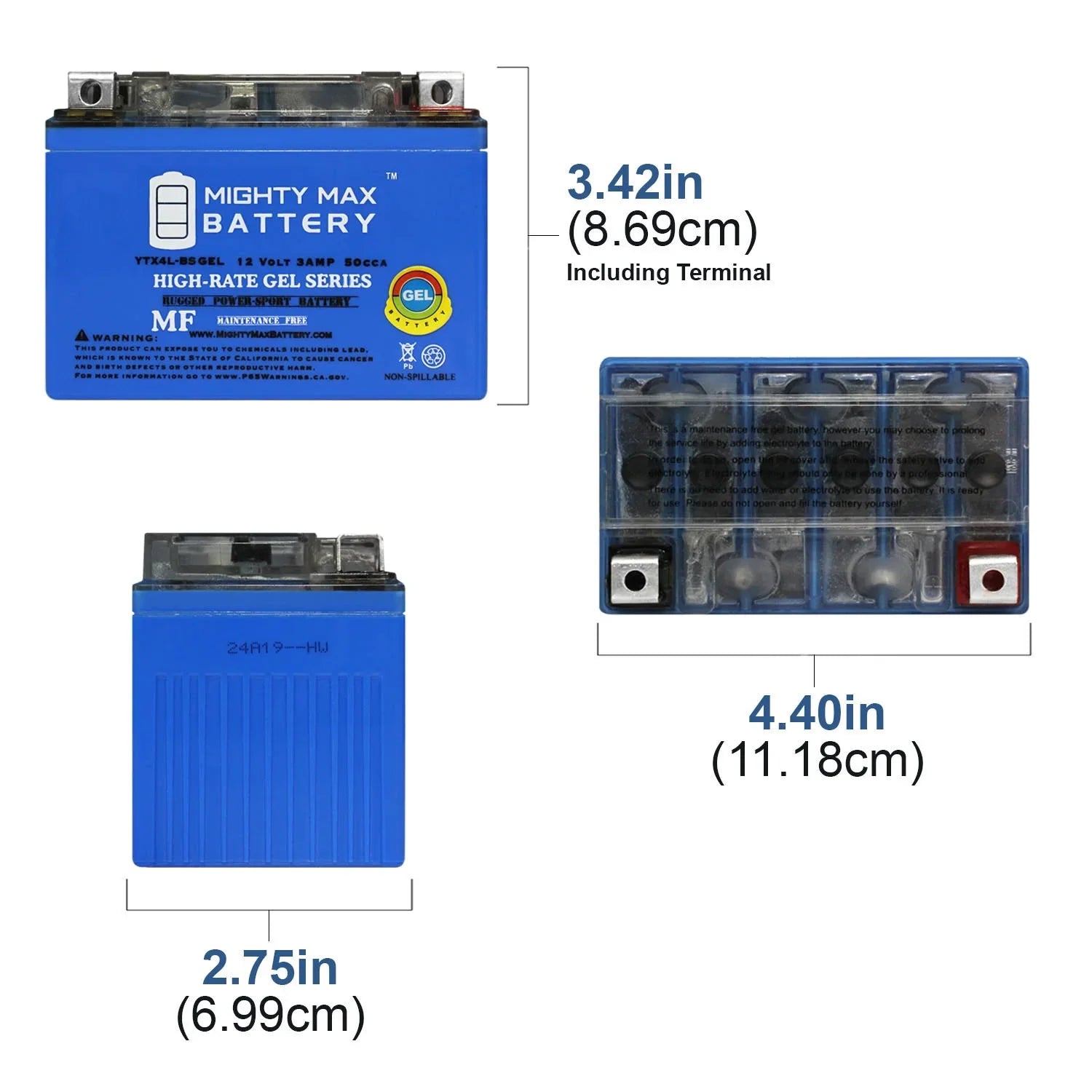 Sea-Doo Battery 1997 GSI Replacement for YTX4L-BS GEL