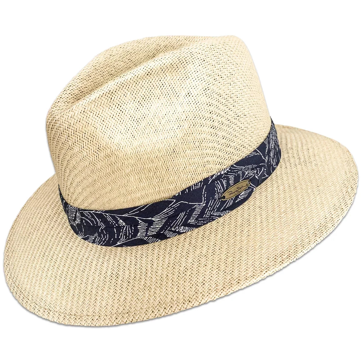 Straw Men's Sun Hat Safari Matte Black Toyo XL