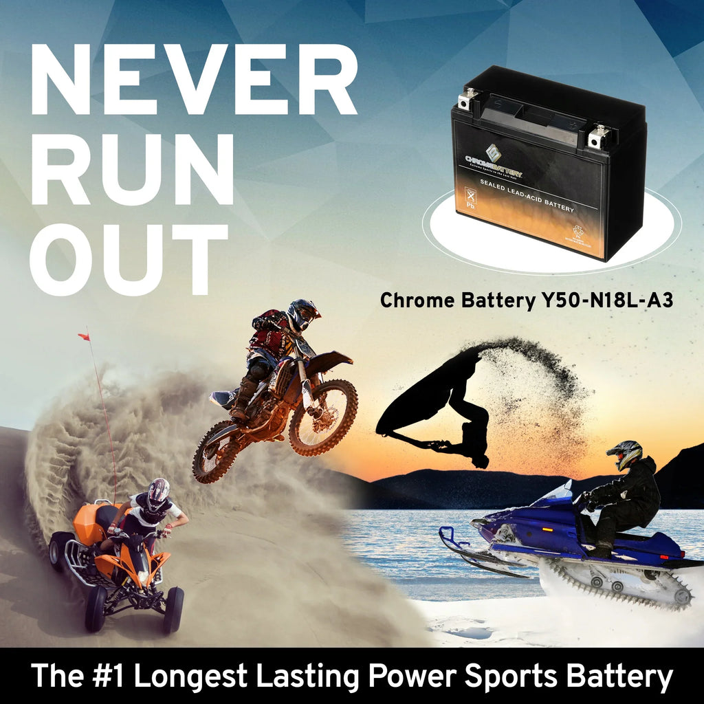 Cca) Arctic 650 Prowler (50-n18l-a3 for Chrome 650cc Ah, 12 Utv Y50-n18l-a3 260 Battery 2008 Battery Cat Volt,20