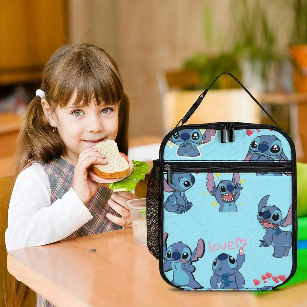 Stitch Pattern Adult Insulated Lunch Cooler Boys Handbag Kids Girls Office Bag Portable Tote Bag Lilo Bento For Thermal School