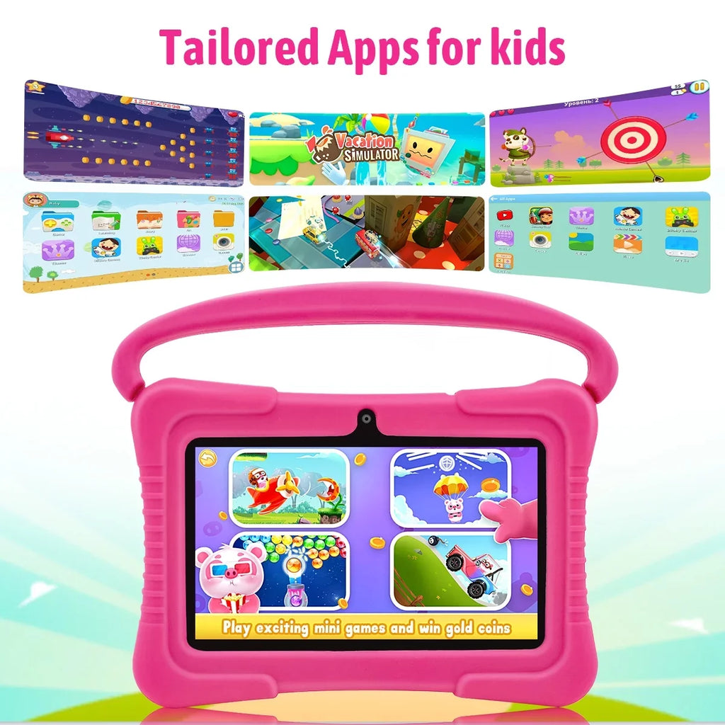 Dual Android Storage,Toddler Wifi,Parental inch Bluetooth, Play, 11 7 Tablet,32GB Learning Tablet,Antemper Camera, Kids with Control, HD Kids Pink Tablet Tablet,Kids
