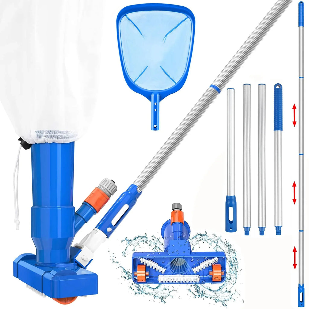 Skimmer Portable for Cleaner with Cleaner Pool Spa Hot Kit, Pond Fountains Cleaner Swimming Poles 60" Vacuum Net, Vacuum 4 Pool Pool Pool Ground Pool Tub Section Upgraded Handheld of Jet Above