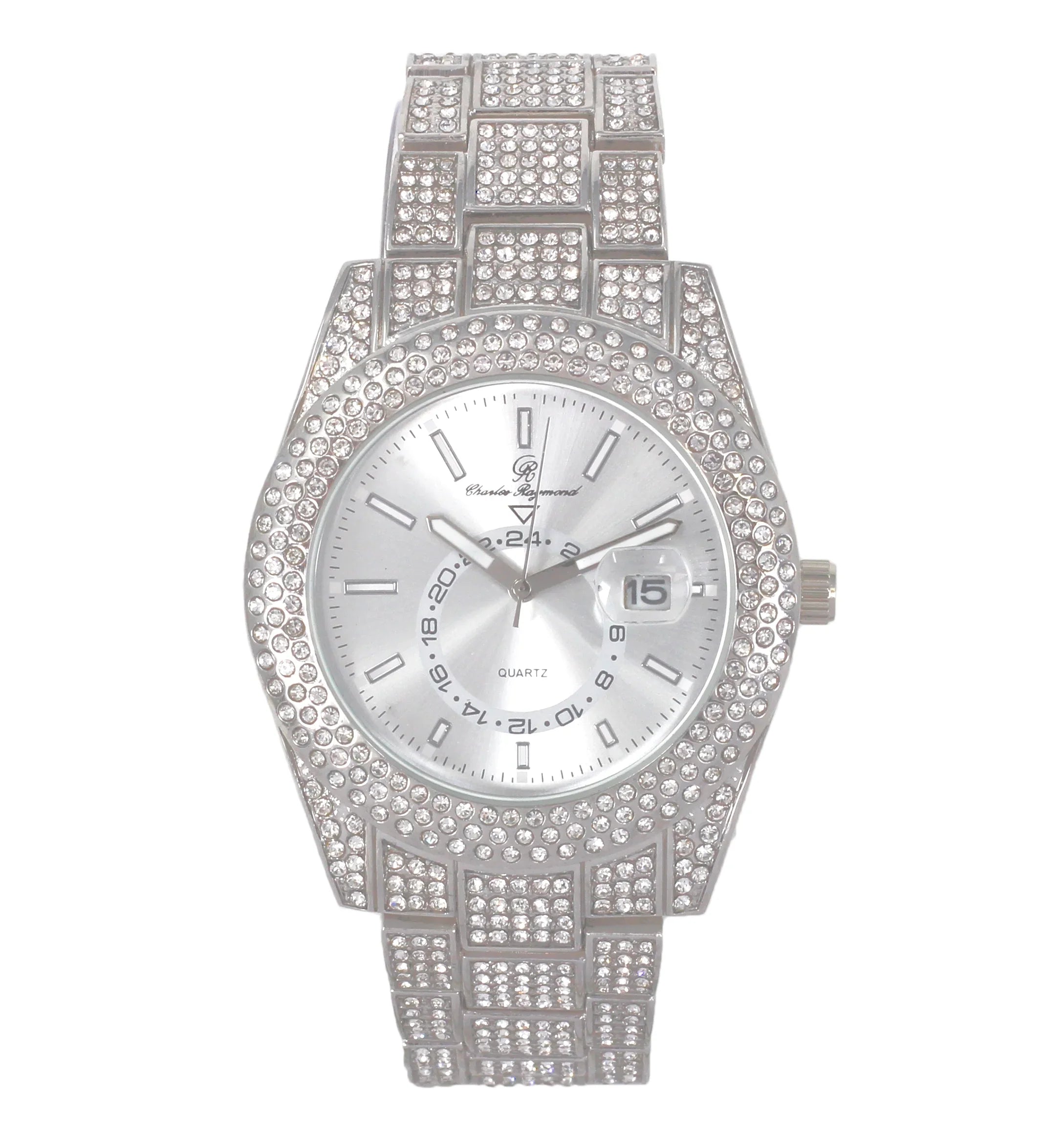 Zag Band Sets Silver - Raymond Necklace with on Trim Wristwatch Iced Hip Bling'ed Charles Matching Looks and Sets - with Blinged Necklace Zig Out Rolly Out Hop Blast! Out ZZ Ice