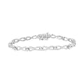 Color, I2-I3 7.25" Bracelet Diamond Link Set Sterling Infinity 1.0 Silver Clarity) .925 Prong Cttw (I-J -