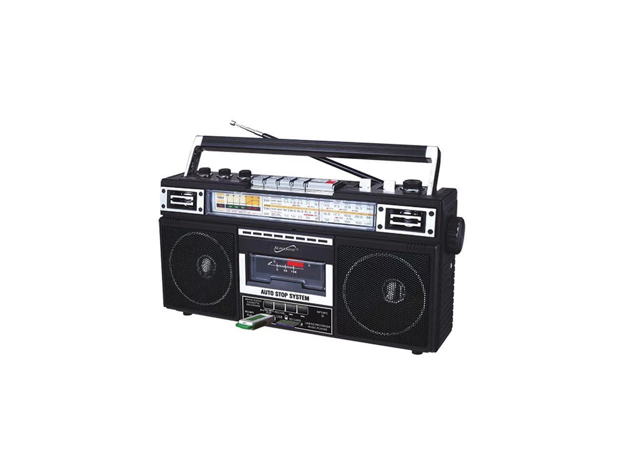 Black, SC-3201BT-BK Radio, Supersonic AM/FM Portable