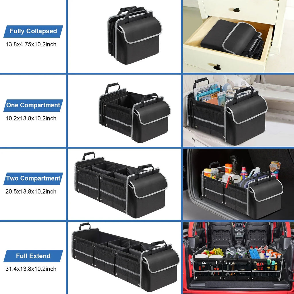 SUV Storage Multi Compartment Trunk Organizer Cargo for Truck US Car Container