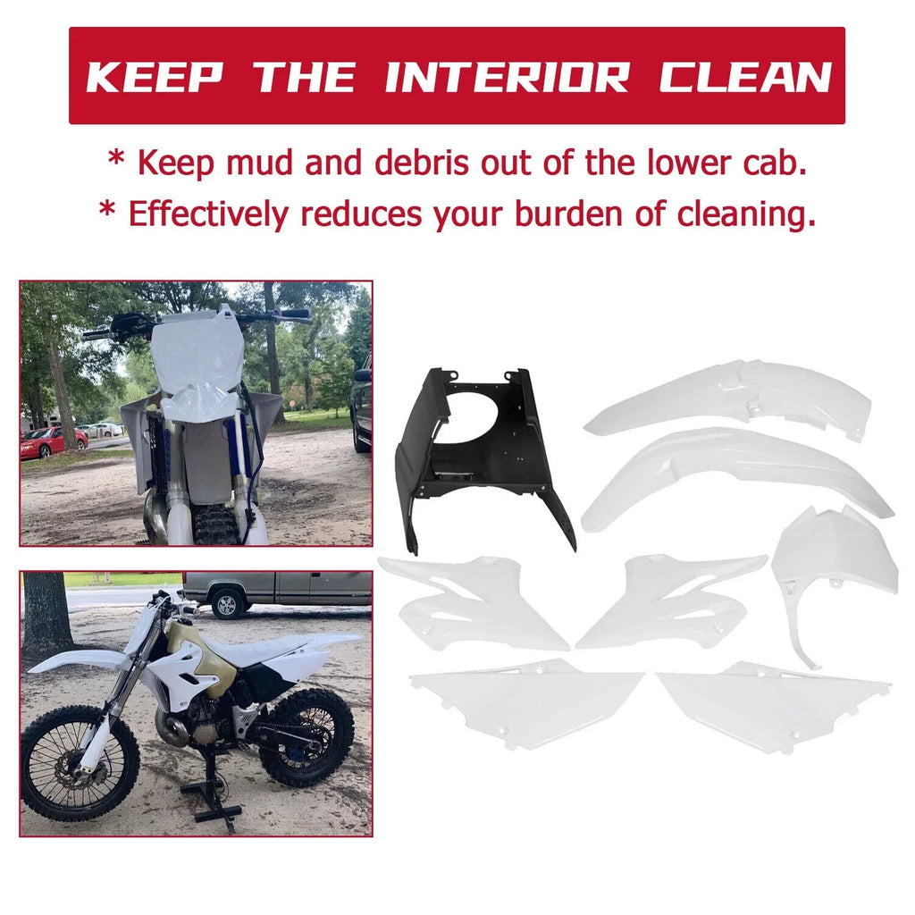 White YZ125 Yamaha Kojem Plastic Complete Kit 2002-2014 YZ250 for Restyle