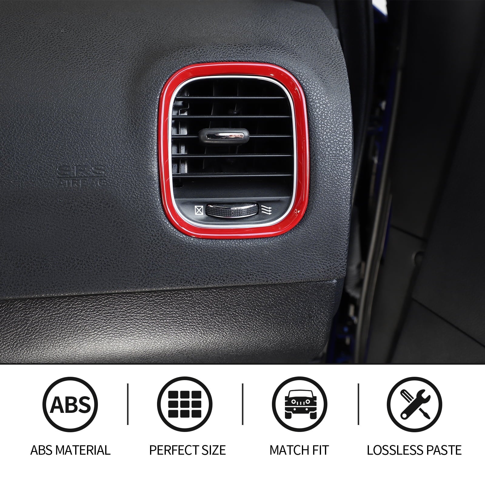 CheroCar 2015-2022,Red for Interior Trim Dash Console Covers Center Charger Dodge Board