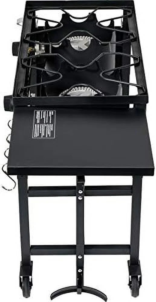 2 exterior BBQ Cook Double Picnic Stand Folding Burner Station Grill Propane Black Stove BTU, Camping 58,000 Cooking