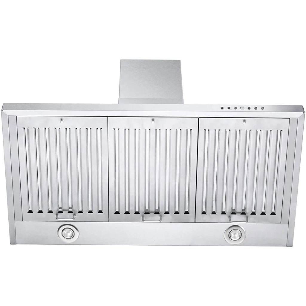 Steel Range KB-48 Fans, and 4 Molding Stainless ZLINE Mounted Ductless Hood LED 48 Wall CFM 400 Speed Lights with Crown Inch Exhaust