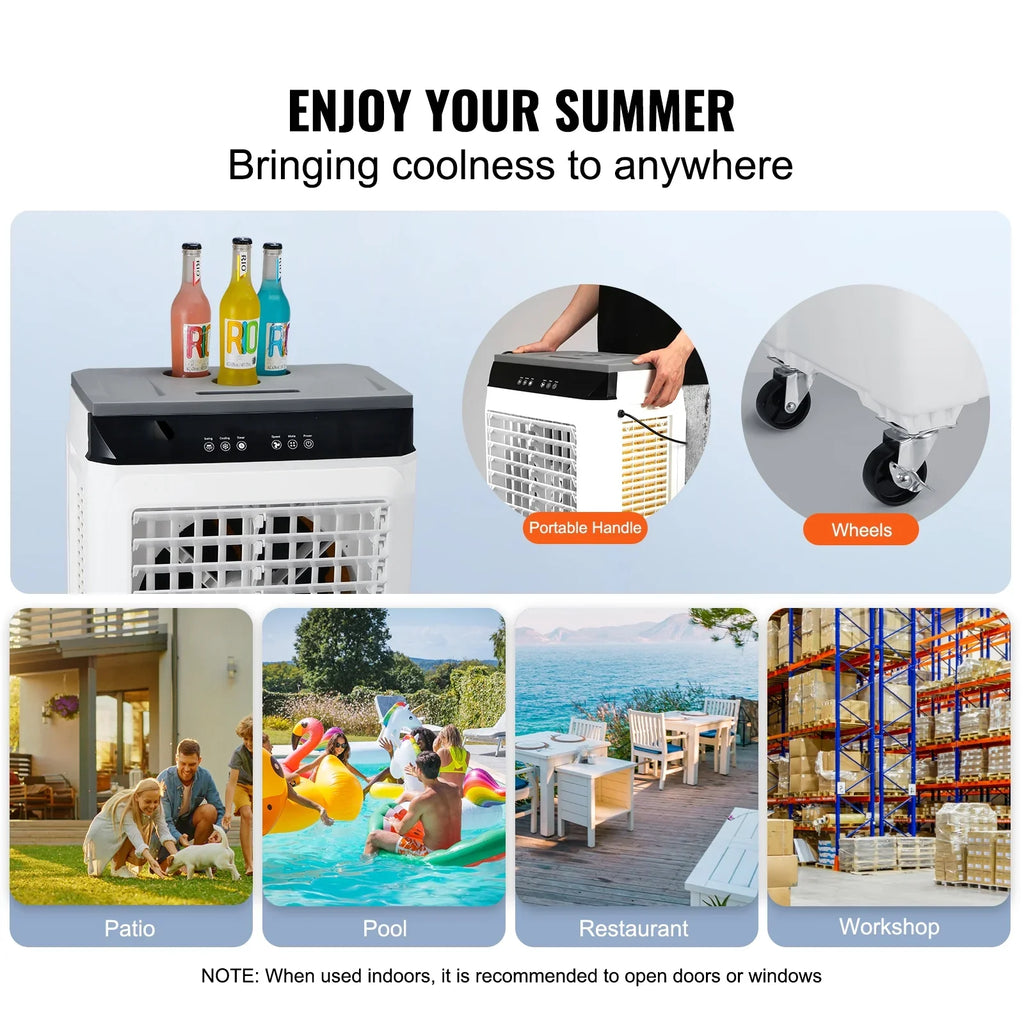 Humidifier Evaporative Swamp SKYSHALO 12h CFM Cooler Timer 2100 Air 3-in-1 7 Cooler Gal