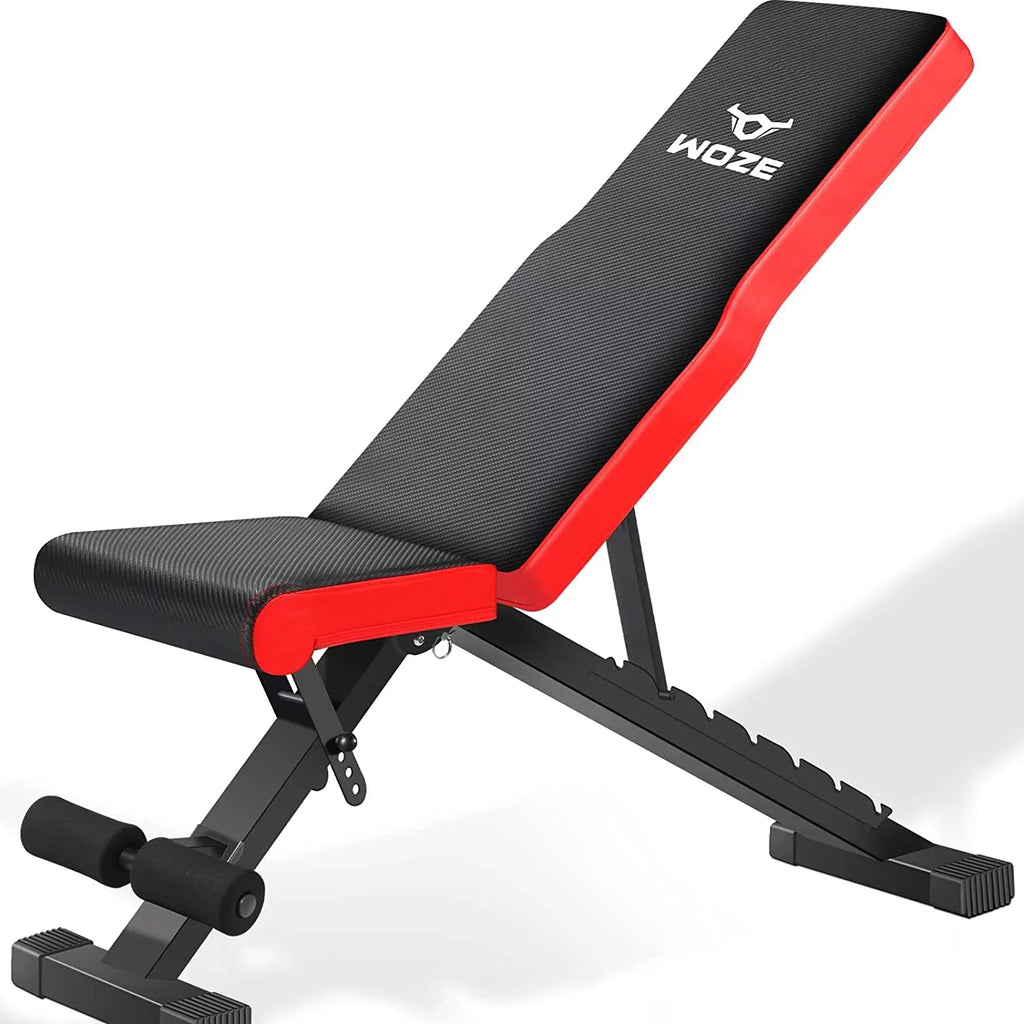 Full Home Foldable Adjustable Decline Bench Workout WOZE Body New Bench, Strength Bench Weight Gym for Incline - Version Multi-Purpose for Training,