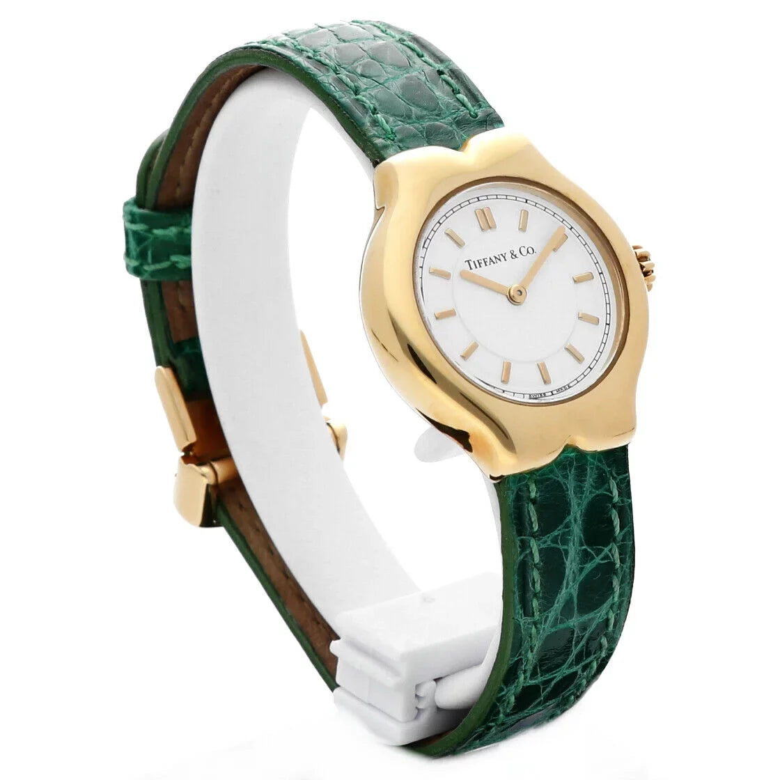 Case Ladies Tesoro Dial Watch 18k L0130 Leather Yellow White Gold Tiffany&amp;Co