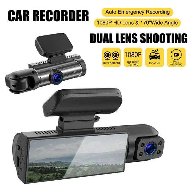 Camera Car HD Dual Dash Video or Vision Xhy Motion Lens 1080P Recorder G-Sensor, DVR Night Cam Driving Front Detection Inside