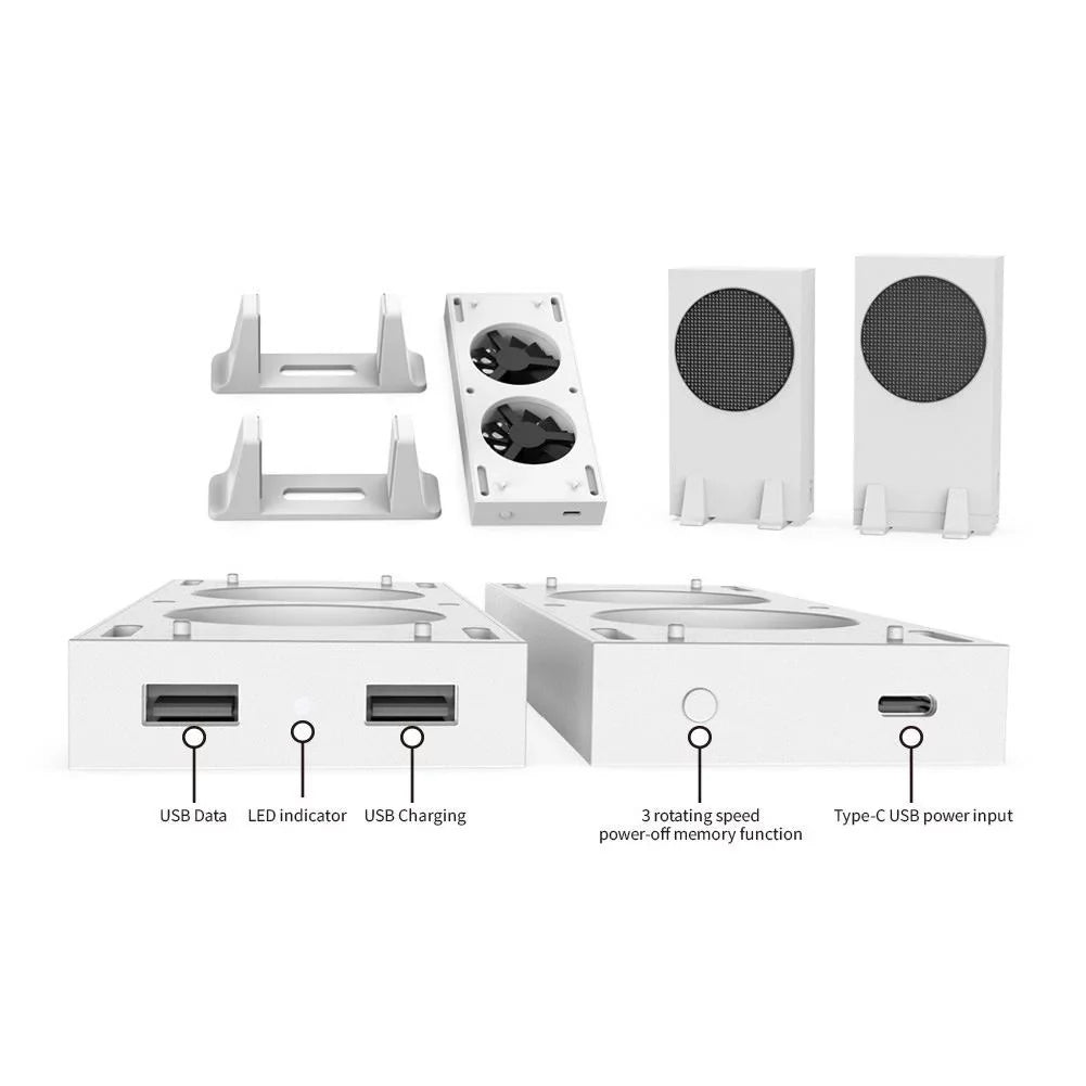 Series in Holder x Cooler 1.18 Console External 1 3 Xbox Speeds 3 9.53 2 S Functions inches Ports Fans Stand for USB Vertical 3.54 x