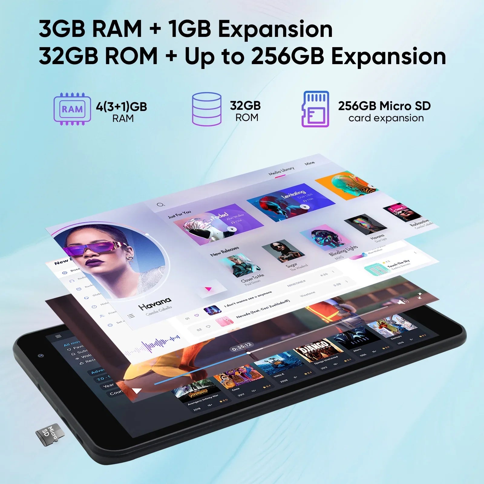 WiFi, Tablets Camera, IPS Processor 1280x800 inch with Quad-Core Tablet 4(3+1)GB Tablet 8 Bluetooth5.0(Black) 32GB Display, PC 13 RAM Dual weelikeit with Android ROM,