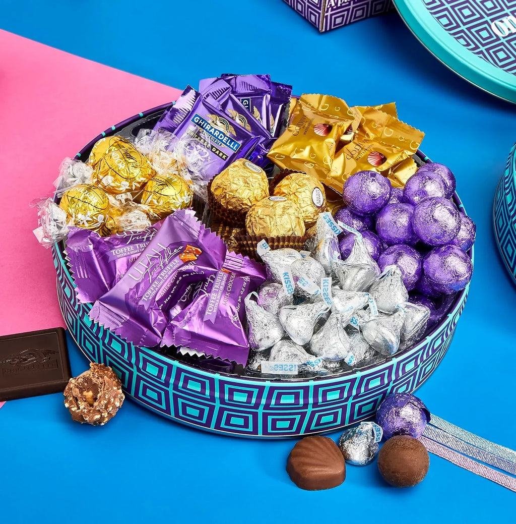 By Chocolate Gourmet Box | Basket Luxury Gifts Chocolate Gift | Brand Pack Includes for Variety Godiva On | Gift Chocolate Chocolate, Ghir event™️ Assorted Hershey Christmas Kisses, Tin- Men, Women
