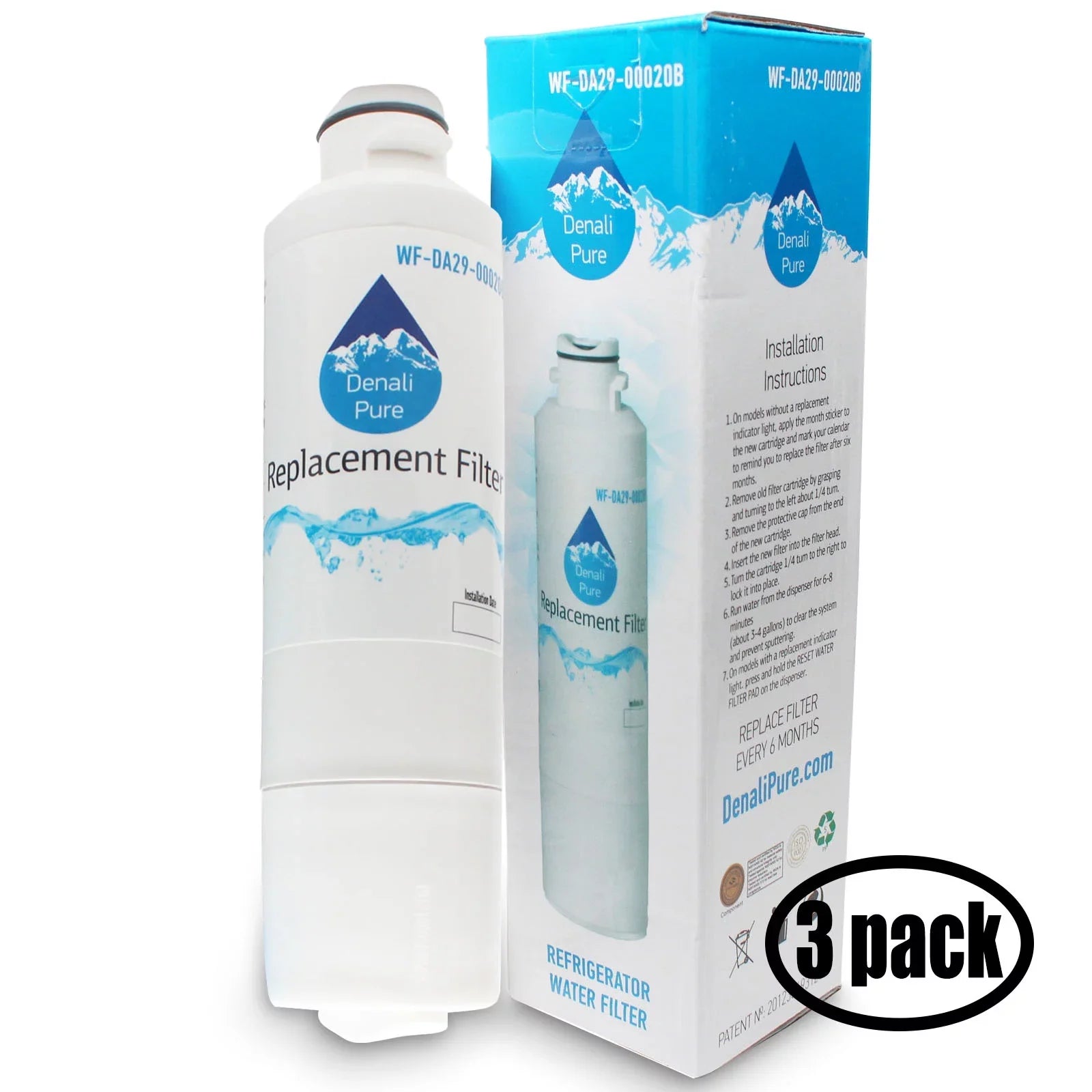 DA29-00020A, liquid for - with Refrigerator Fridge 3-Pack liquid Cartridge Replacement Filter Compatible Filter RF261BEAESR/AA-0001 DA29-00020B, HAF-CIN
