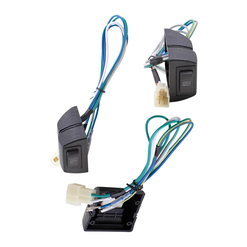 Window Brock Compatible Car with Replacement Switch Universal Pickup Design Bezels and Power Truck Door Kit SUV Van Wiring with 4 Horizontal