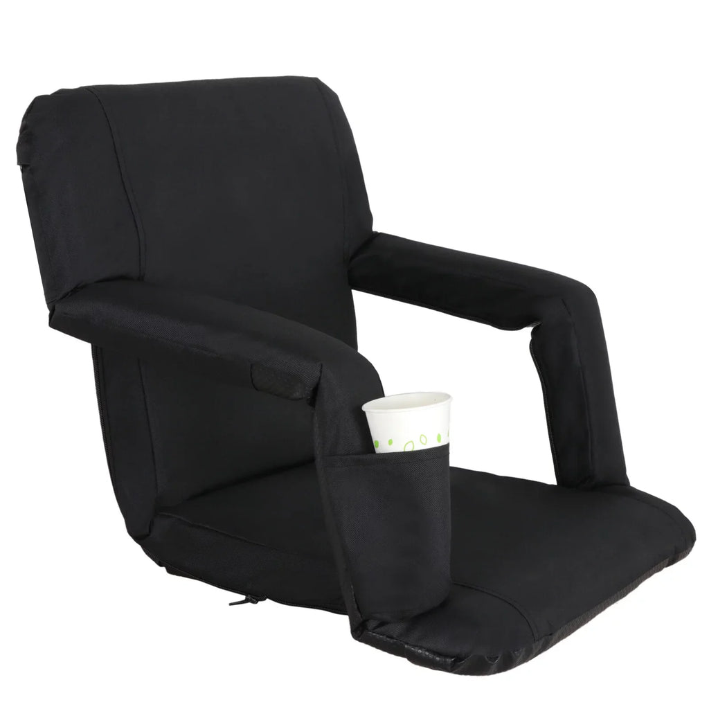 Seat Black Waterproof, Stadium Chair 6 HomGarden Bleachers, Portable Reclining for Seat Folding