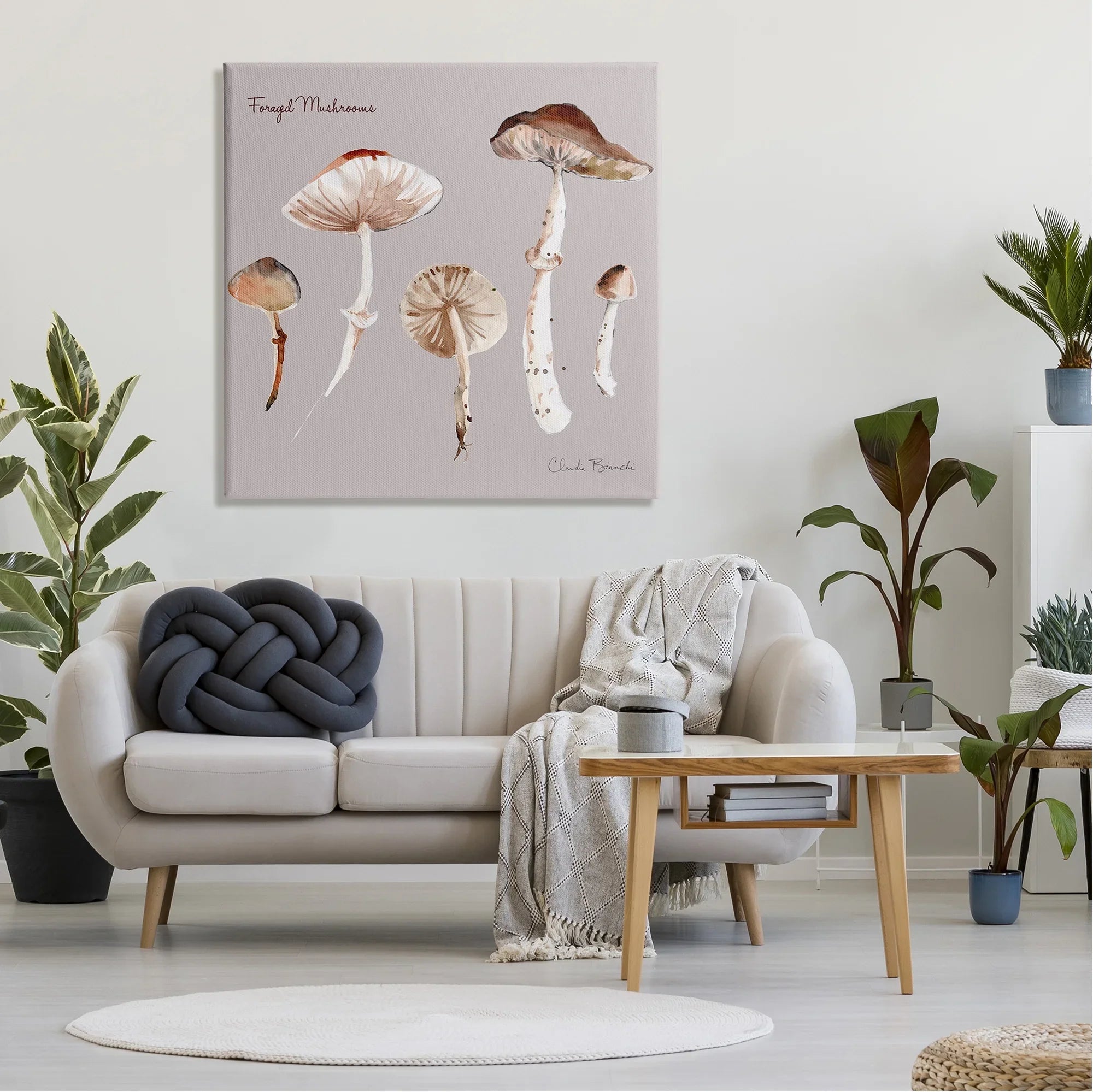 Botanical Wall & Art, Canvas Foraged Floral 36 x Stupell Study Wrapped Mushrooms 36 Art Painting Industries Print Gallery