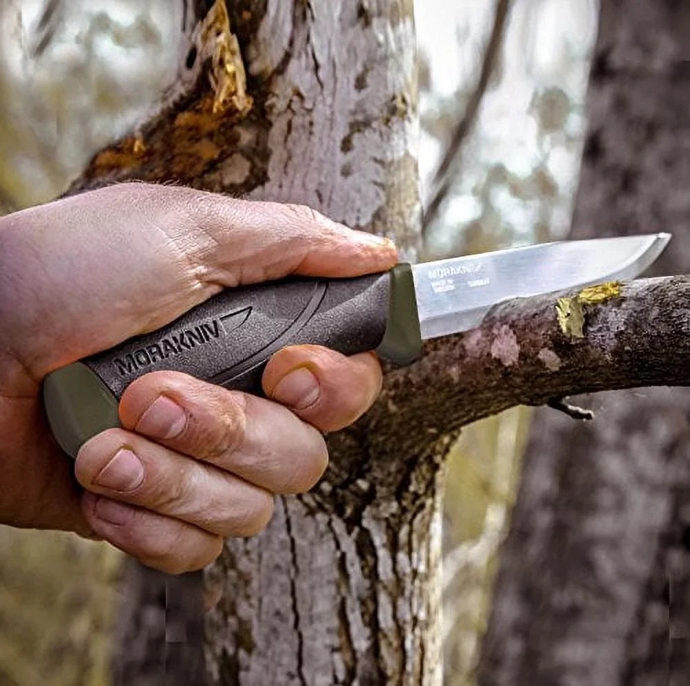 Companion Blade Green Knife Steel with Fixed Blade, 4.1-Inch, Military exterior Morakniv Carbon